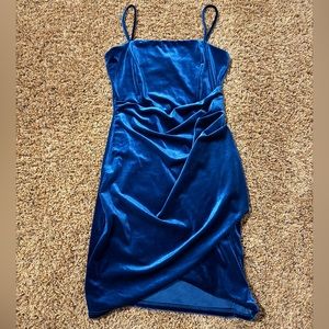 Windsor Velvet Teal Mini Dress - 6/8